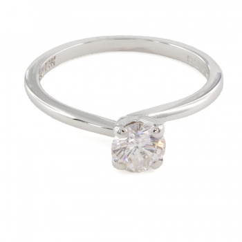 14ct White Gold Diamond 45pt Solitaire Ring Size L